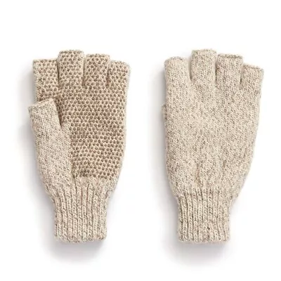 Ragg Wool Full Finger Gloves – Oatmeal Insulated For Cold Outdoor Weather • $18.99