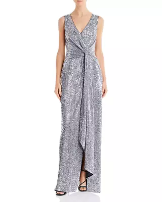 Aidan Mattox Sequin Twist-Front Gown 14B 1389 • $46.95