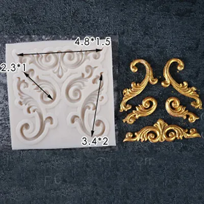 £2.95 • Buy Silicone Relief Baroque Cake Frame Mold Fondant Sugarcraft Embossing Mould Tool