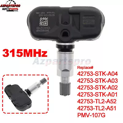 For Acura Honda MDX RDX TSX Pilot TIRE PRESSURE SENSOR TPMS 315MHz 42753-STK-A02 • $12.99