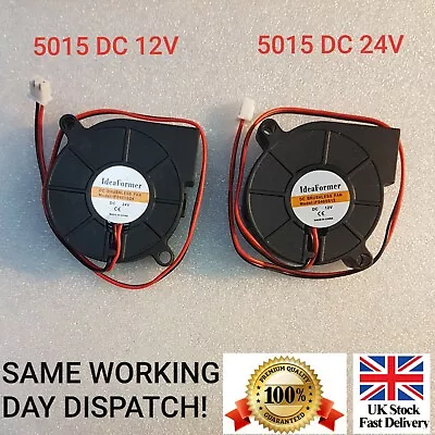 $7.92 • Buy 5015 DC 12V, 24V Silent Radial Turbo Blower Fan Cooling For Printer 2 PIN 