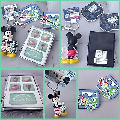 DISNEY PARKS EPCOT Flower & Garden Magnet Set 2018 MICKEY Keychain LOT Of 4 NEW • $12