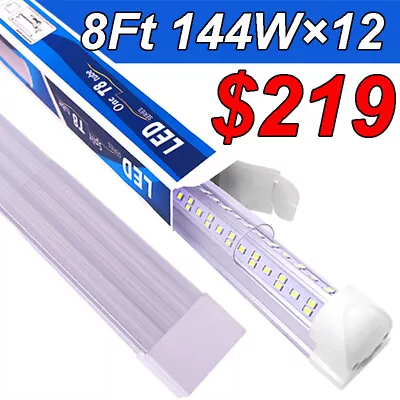 Linkable LED Shop Light Fixture T8 8Ft Tube Light 144W 8Feet LED Garage Light • $219.65