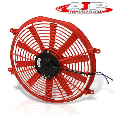 $34.99 • Buy 12  12V 2250RPM Red Electric Engine Motor Intercooler Radiator Fan Kit Universal