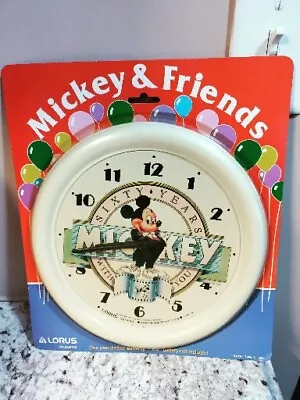 Vintage 1987 Disney Mickey Mouse Clock Lorus Quartz 69 Years Clock NEW Works • $25.95