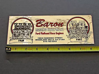  Baron RACING EQUIPMENT....Ford Flathead Race Engines  Vintage Racing Sticker • $7.95