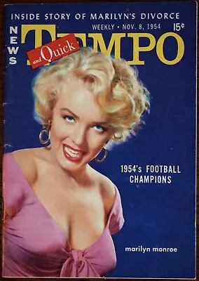 TEMPO & QUICK-Mini Pocket Digest Mag.-Sexy MARILYN MONROE Cover Nov. 81954 VF+ • $34.95