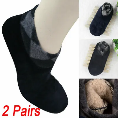£5.89 • Buy 2 Pairs Mens Winter Warm Soft Fleece Thick Bed Sock Non Slip Slipper Floor Socks