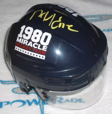 MIKE ERUZIONE SIGNED TEAM U.S.A. 1980 MIRACLE ON ICE MINI HELMET - J.S.A. Cert. • $80