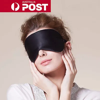 $6.95 • Buy 100% Pure Silk Sleeping Sleep Soft Eye Mask Blindfold Lights Out Travel Relax