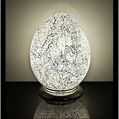 New Egg Lamp White Medium Mosaic Table Lamp Bedside Office Living Room   74W • £49.99