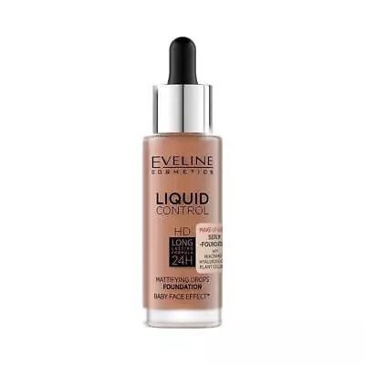 Eveline Liquid Control HD Foundation Niacinamide Long Lasting No.065 Toffee 32ml • £11.98