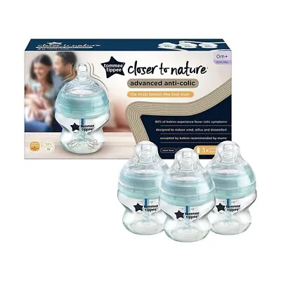 Tommee Tippee Advanced Anti-Colic Baby Bottle 150 Ml 0+ Months Slow Flow Teat • £13.90