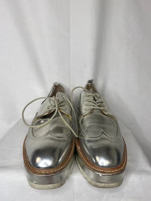 $12 • Buy Zara Basic Collection Silver Metallic Shoe EU Size 41