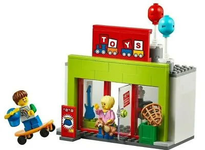 LEGO City Toy Shop Store & 2 Minifigures Train Town Christmas Mall Scene • $14.01