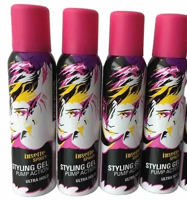 4x Insette Gel Spray Spikey Ultra Hold Hair Gel 175ml Styling Gel • £14.50