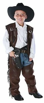 Cowboy Chaps Vest Child Boy Costume Western Rodeo Vest Chaps Halloween • $56.99