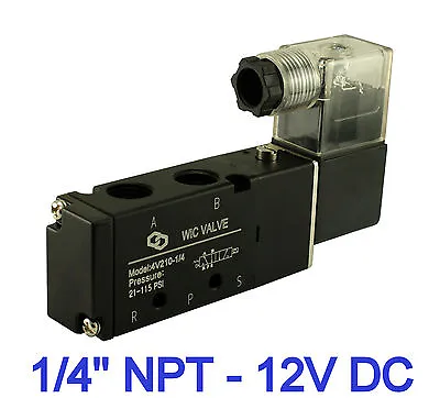 1/4 Inch 4 Way 2 Position Directional Control Electric Solenoid Air Valve 12V DC • $23.99