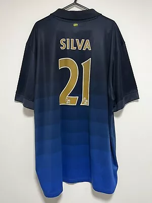 Mens Manchester City 2014/15 Nike Away Football Shirt Jersey David Silva #21 2XL • $68.37