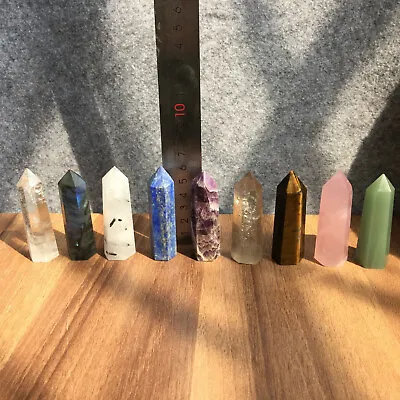 A Lot Natural Quartz Obelisk Crystal Wand Point Healing 9pcs  • $39