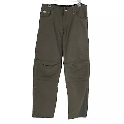 Kuhl Pants Mens 34 X 34 Khaki Green Liberator Stealth Nylon Hiking Convertible • $39