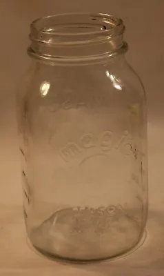 Magic Button Mason Jar Vintage Clear Glass Vintage Regular Mouth Canning Jar • $19.99