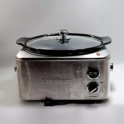 Cuisinart CSC-650 6.5-quart Programmable Slow Cooker Stainless Steel Ceramic Pot • $35