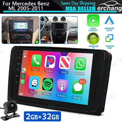 For Mercedes Benz ML/GL ML320 ML350 Android 13 Car GPS Radio Stereo CarPlay WIFI • $147.50