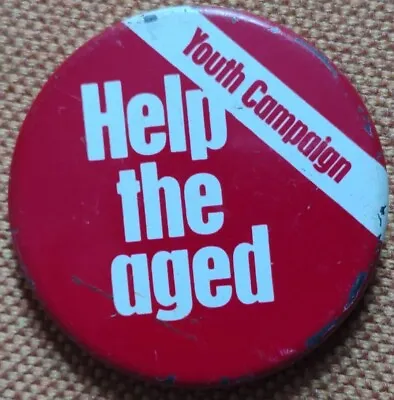 Vintage Tin Badge 31mm Help The Aged Youth Campaign • £2.25