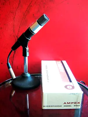 Vintage 1960's Ampex 3001 Dynamic Cardioid Microphone W Accessories Shure 545 • $211.65
