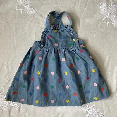 Baby Boden Rainbow Polka Dot Pinafore Dress 6-9 Months VGUC • £7.95