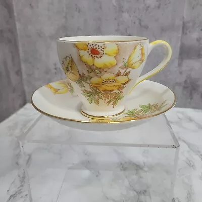 Salisbury Bone China Anemone 1532 Cup And Saucer Vintage • £12.99