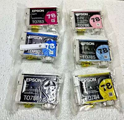 Genuine Epson 78 Ink Set Of 6 Colors New Sealed Bags - No Boxes • $54.95