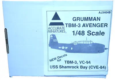 Rare 1:48 Accurate Miniature AJ3404B Grumman TBM-3D Avenger Kit NIB👑 • $39.99