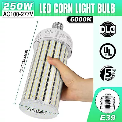 250W LED Corn Light Bulb Equivalent 1500W MH/HPS Warehouse Parking Lot Lights 6k • $97.10