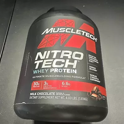 Muscletech Nitro Tech Whey Protein Milk Chocolate 4 Lbs. EXP 7/2026 • $59