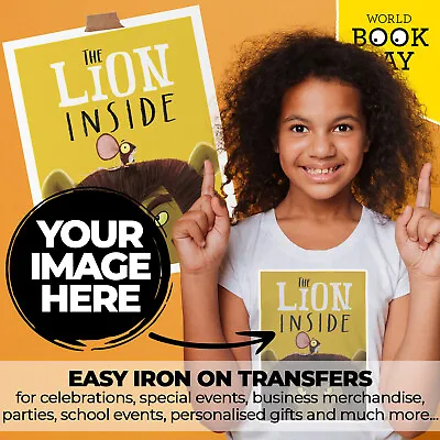 Personalised Iron On T-Shirt Transfer - Your Image Printed For World Book Day • £1.90