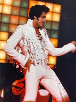 J2 Photograph Handsome Elvis Impersonator Lookalike 1980's Sexy Dancing On Stage • $17.50