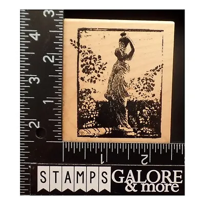 Club Scrap Rubber Stamps FLOURISH WOMEN GARDEN FLOWERS ABSTRACT MIXED MEDIA #T24 • $5.59