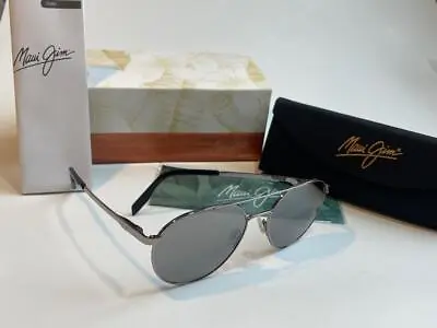 Maui Jim Waterfront Polarized Sunglasses DSB830-11 Black To Silver Mirror Glass • $229