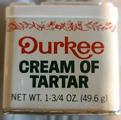 Vintage 1970’s Durkee Cream Of Tartar Metal Collectible Tin 1 3/4 Oz Empty • $2.80