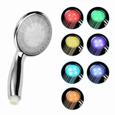 $8.92 • Buy 7 LED Colors Changing: Colorful Shower Head Home Bathroom Water Glow Light New