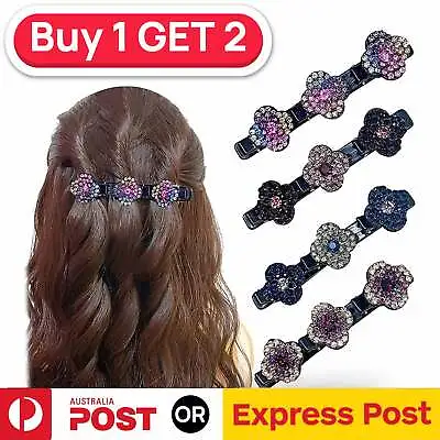 $5.95 • Buy Crystal Rhinestone Hairpin Large Hair Clips Claw Comb Women Hair Accessories AU
