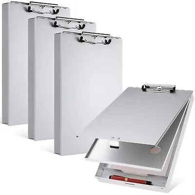 Aluminum Clipboard With Storage Folder Form Holder Clipboard Metal Clip Board... • $125.86