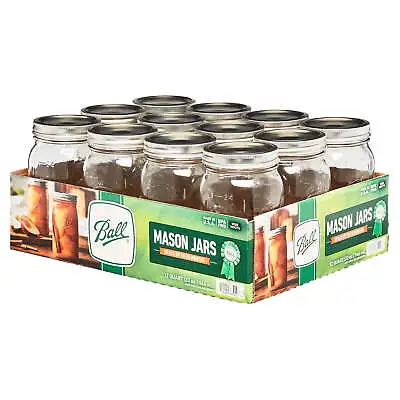 Wide Mouth Mason Jars Quart  Box Of 12 • $16.44
