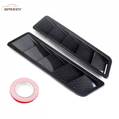 2x Carbon Fiber Car Hood Vent Scoop Louver Scoop Cover Air Flow Intake Universal • $14.86