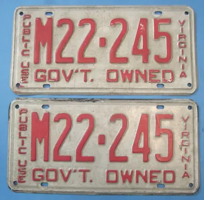 Matched Pair Of Municipal License Plates From Virginia 1970-1985 • $35