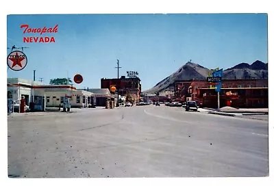 Tonopah Nevada Postcard Mizpah Hotel L&L Motel Texaco 76 Shell Mobil #75167 • $10