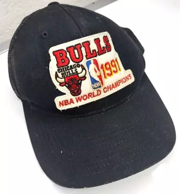 1991 Chicago Bulls NBA World Champions Snapback Cap Mitchell & Ness Black • $19.88