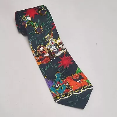 1996 SPACE JAM NECKTIE TIE WARNER BROTHERS Michael JORDAN Taz Bugs Tweetie • $8.99